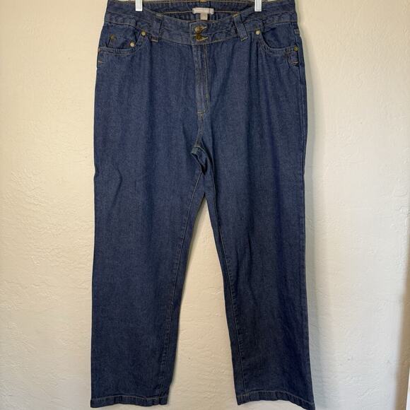 Woman Within Denim - Woman Within jeans womens 16W blue denim stretch natural fit mid rise straight